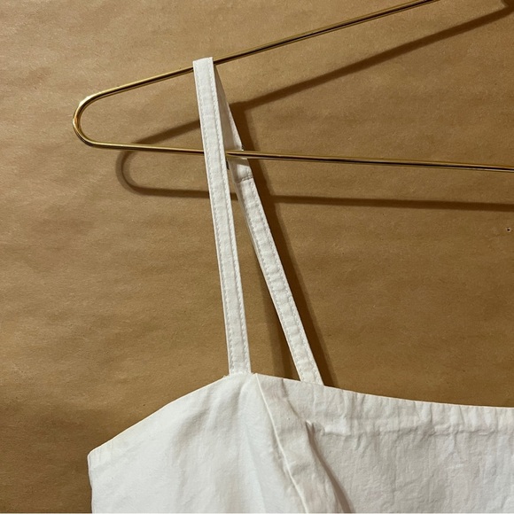 Ciao Lucia | Tuva Top Peplum Ruffle Crop Top Smocked Tank Cotton White Size S - Picture 5 of 12